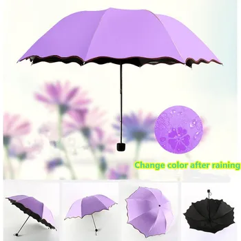 

Small UV-Protection Sun/Rain Travel Umbrellas Magic Changing Color After Water Gift for Lady Girlfriend Umbrella Rain Women