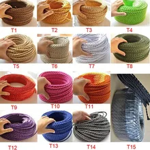 2*0,75 мм винтажный витой Электрический провод, черный текстильный кабель Эдисона, винтажный шнур для лампы, Плетеный Ретро подвесной светильник, провод для лампы