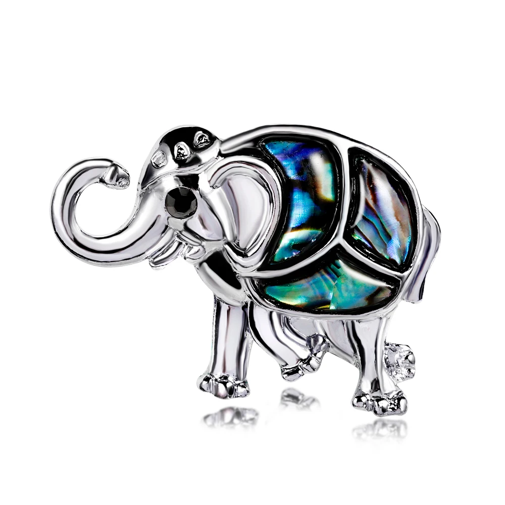 

BR0-0348 Factory Direct Custom Women Men Jewelry Metal Shell Elephant Brooch