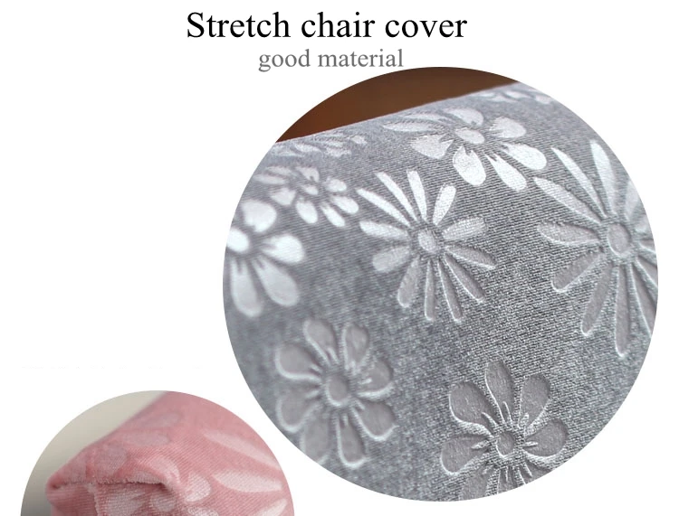 Spandex embossed fabric dining chair cover one piece high 