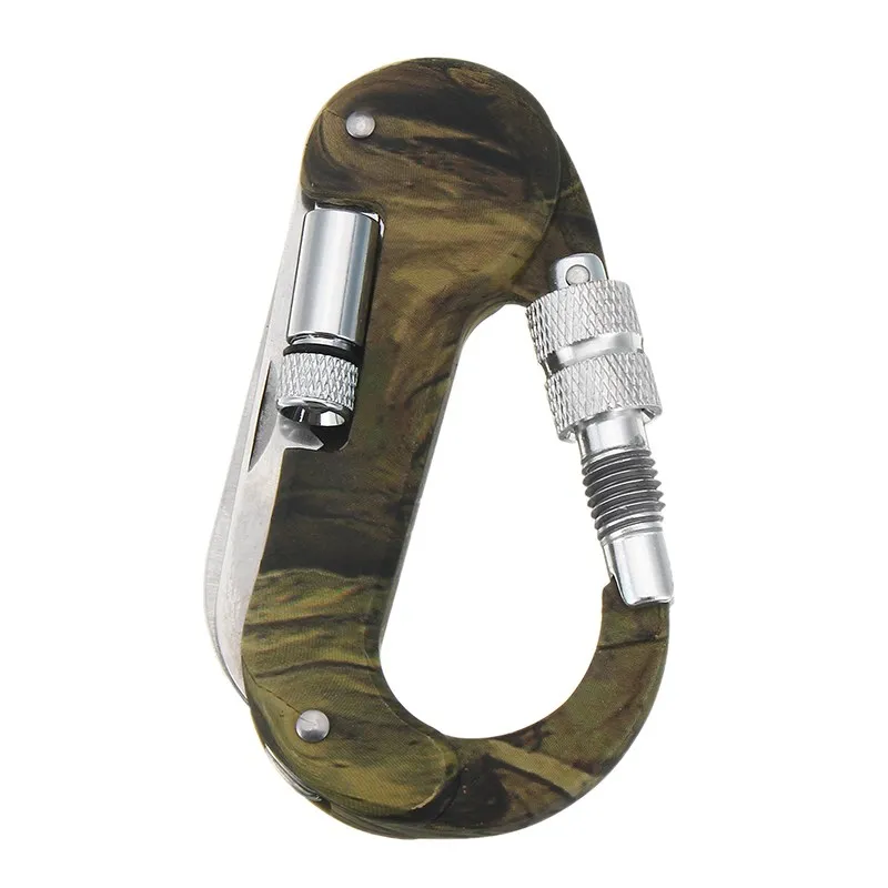 

4 in 1 Tactical Camo multi-function EDC Outdoor Camping Climbing Carabiner Hook Multi Tool Buckle mountaineering equipment