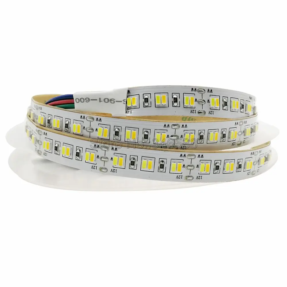 

5M 12V 3014 LED Strip 216 LED/m Dual White Color Temperature Adjustable Flexible LED Ribbon CCT LED Tape IP20 Non-waterproof