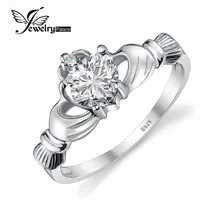 Jewelrypalace Abril birthstone sona ¿ irlandés claddagh ring 925 sterling silver love & corazón encantos de navidad accesorios