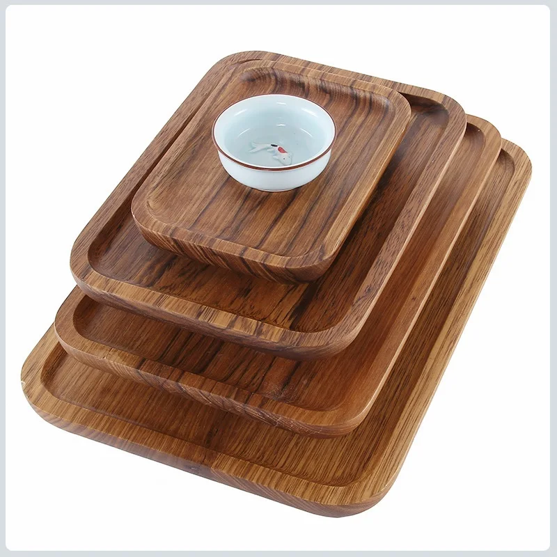 

Original Zebrawood Square Tea Tray Snake Wood Plates Teaware Kitchen Gadget Tableware