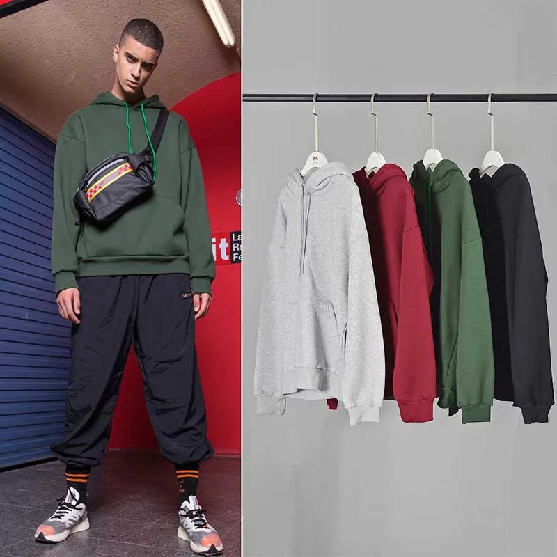 Hip Hop Hoodies Men and Women Oversized Sweatshirts Pullover Jacket Street Dance Solid Color Clothes