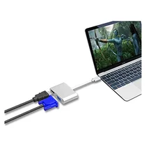 Quevinal 50 шт. usb type-c к HDMI 4 к VGA USB C адаптер HDMI VGA для MacBook Pro ChromeBook huawei mate 10 Sams