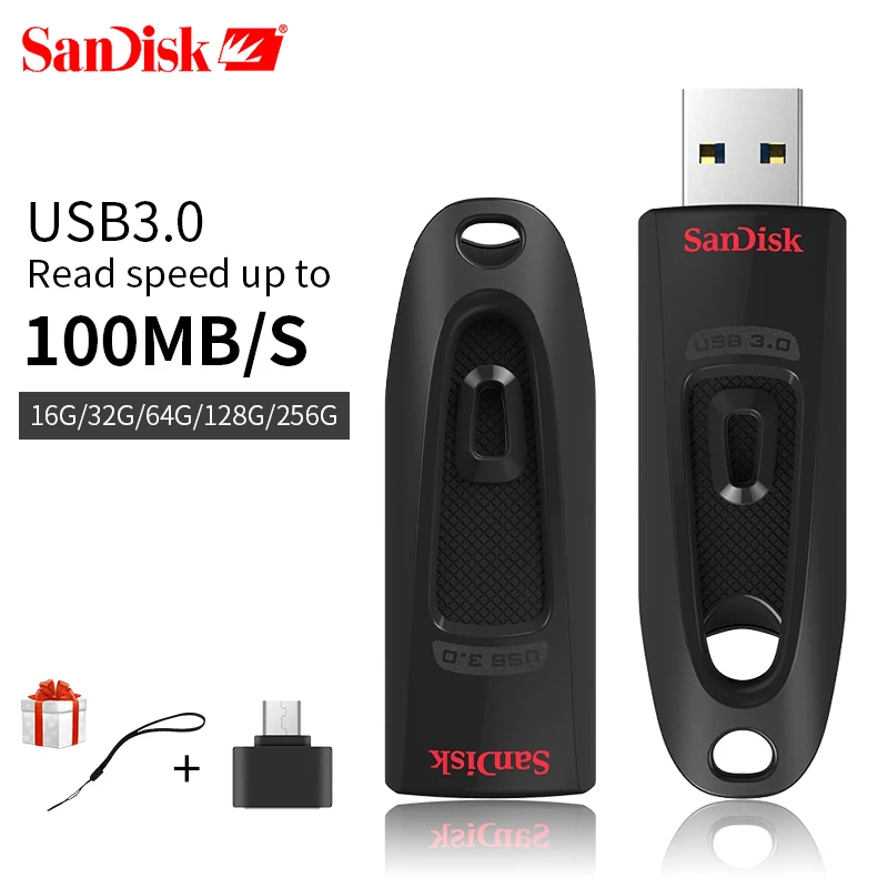 SanDisk usb флэш накопитель 256 ГБ 128 64 32 16 USB U диск ключ 3.0 100 МБ/с. Pen Drives для компьютера|disk