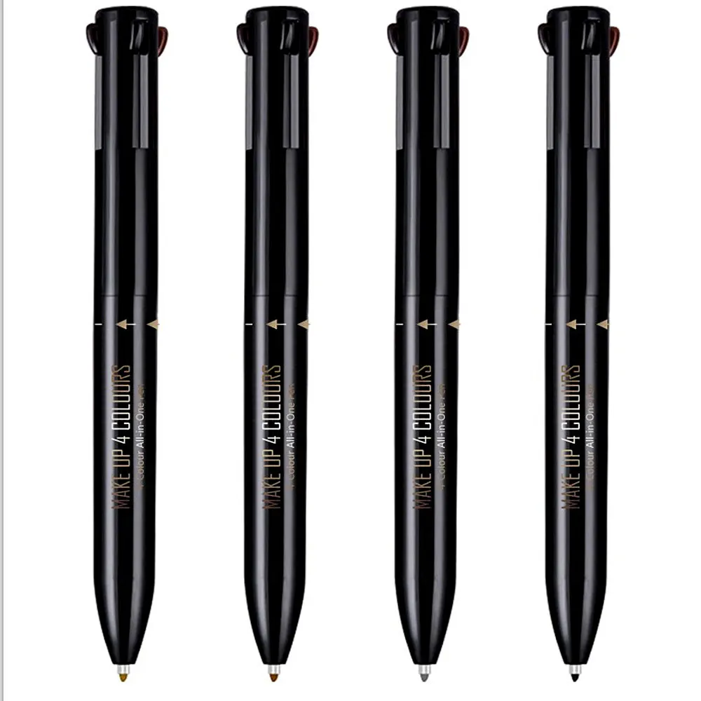 Микроблейдинг карандаш для бровей 4 цвета в 1 водостойкий стойкий карандаш для татуажа бровей черный коричневый порошок для бровей