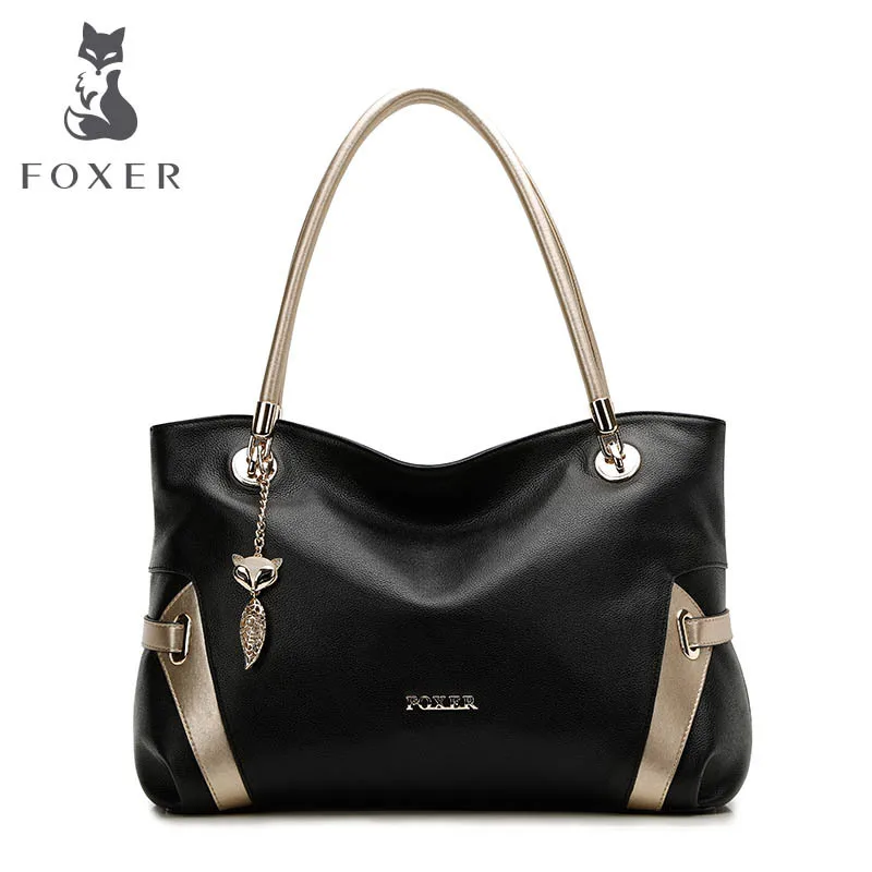 FOXER Soft Women Genuine leather Shoulder Bag Solid Multi Color Handbag For Female Luxury ...