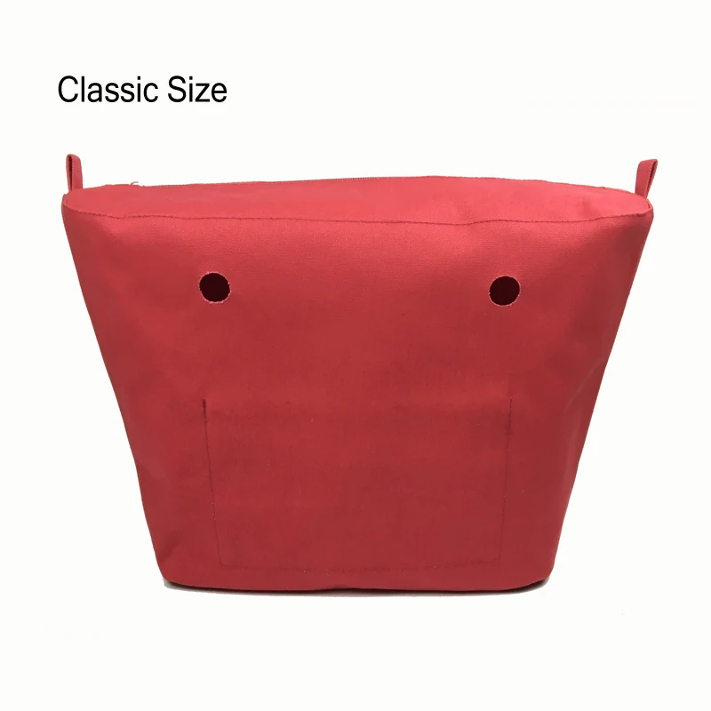 Classic Mini Size waterproof Solid Canvas Insert Inner Lining Insert Zipper Pocket for Obag O Bag handbag Silicone bag