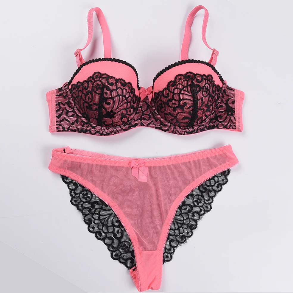 [Retail& Wholesale] VS New Sexy Bra Set Push Up Lace Deep V ABC Cup Women's Underwear Sets Sexy Lingerie Set For Girls