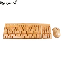 CARPRIE ручной работы бамбуковая деревянная Беспроводная клавиатура мышь набор 2,4 ГГц Беспроводная игровая мышь мыши комбо 90523