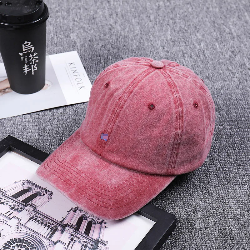 

Men Baseball Caps Hat Snapback Hats For Women Washed Vintage Embroidery Adjustable Male Cap Solid Pure Color Caps for Men Women