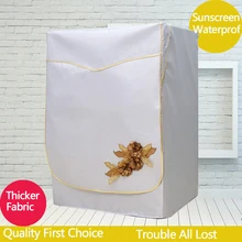 Толстые крышка стиральной Машины Двойным слоем серебра Водонепроницаемый солнцезащитный крем шайба Защитная крышка Ткань Оксфорд Вышивка Пылезащитный чехол