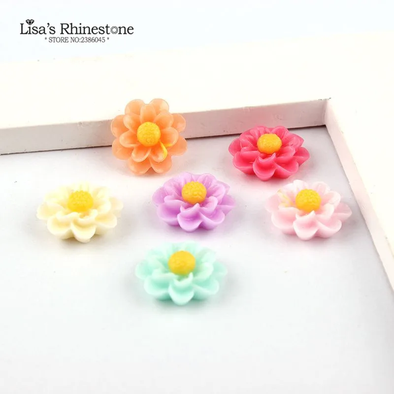 Craft Scrapbook Resin Flatback Flower Mix Phonecover Lots Diy Button 3D