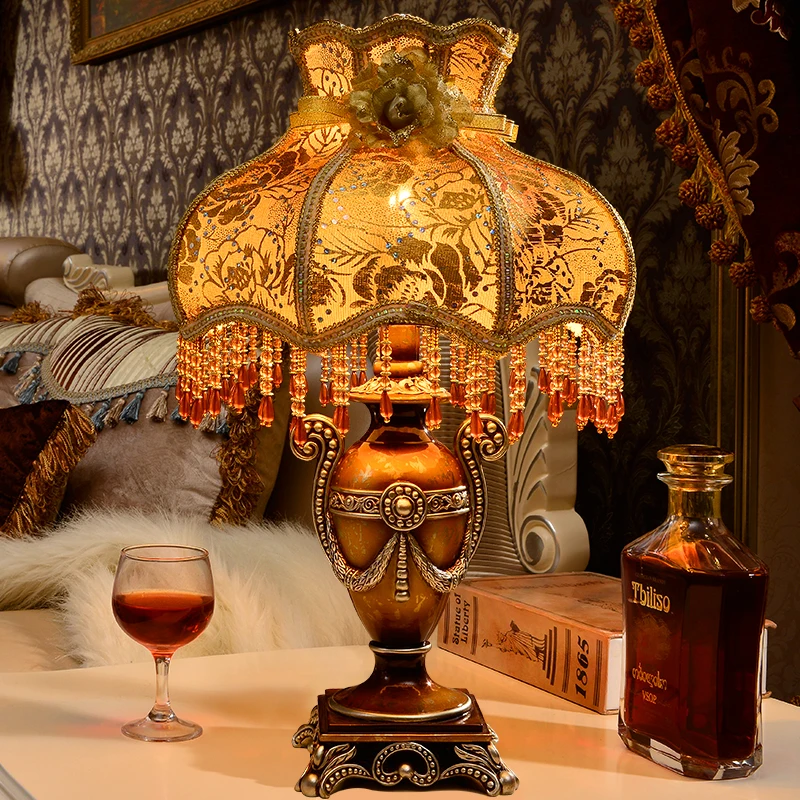  head Arts Crafts Wanlang retro table lamp wedding creative study warm light countryside European st - 32823844455