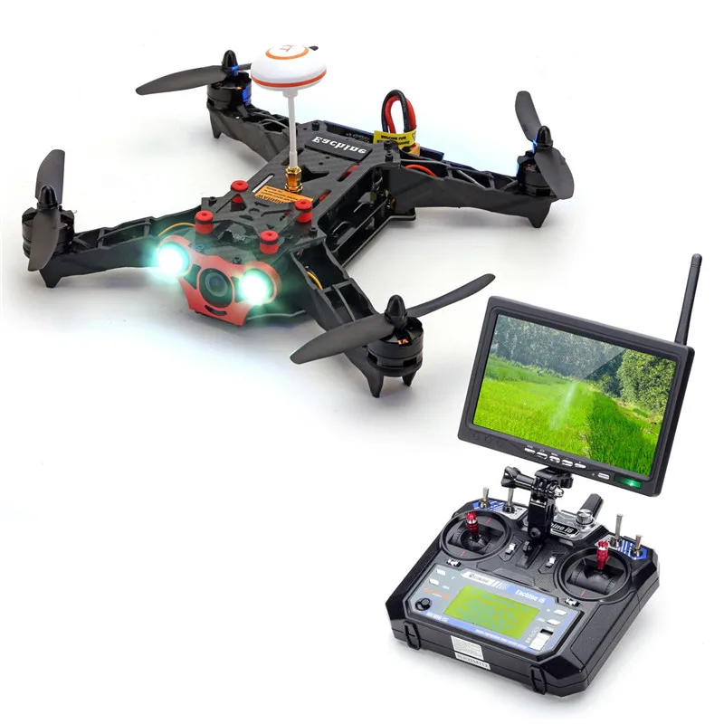 Buy Cheap Eachine Racer 250 FPV Drone w/ Eachine I6 2.4G 6CH Transmitter 7 Inch 32CH Monitor HD Camera RTF Mode1 Mode2
