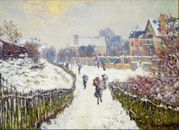 

High quality Oil painting Canvas Reproductions Boulevard Saint-Denis, Argenteuil, in Winter (1875) By Claude Monet hand painted