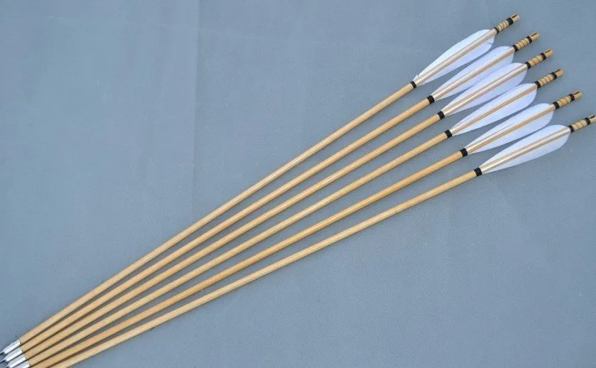 50 sets Handmade DIY wooden arrows shafts 80cm*0.8mm+Turkey 's feather+