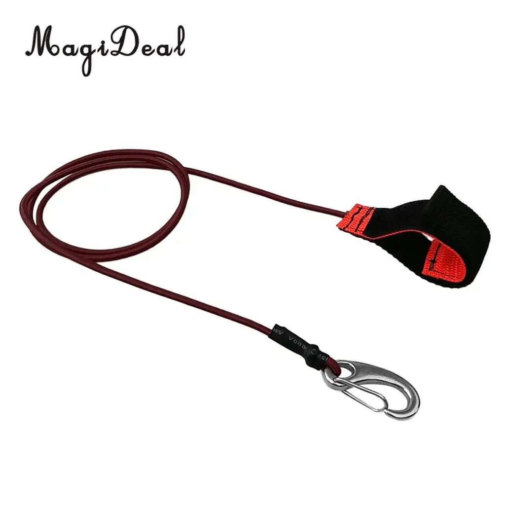 Durable Strong Elastic Kayak SUP Paddle Leash Canoe Boat Fishing Rod Holder Safety Lanyard with Carabiner Clip - Various Colors