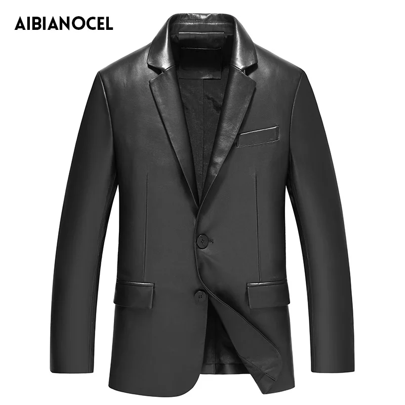 Aliexpress.com : Buy Men's Leather Suit Jacket Lapel Collar Real ...