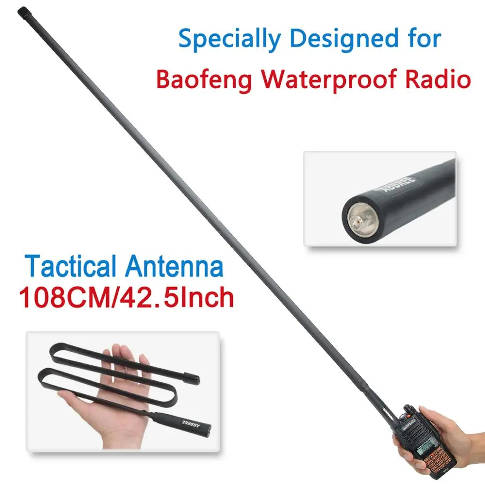 ABBREE SMA Female VHF UHF Двухдиапазонная Складная тактическая антенна для BaoFeng UV XR 9R Plus /Mate