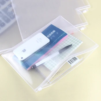 

Wedding Decoration 12pcs/lot-documentss Drawstring Bag Custom Frosted Waterproof Zipper Transparent File A4 / B5 A5 A6 Ticket
