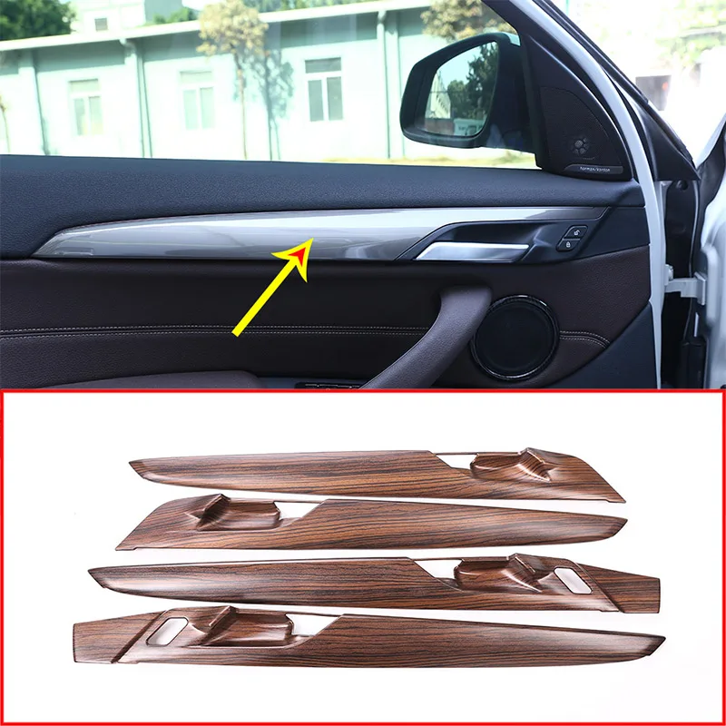 

4pcs Pine Wood Grain For BMW X1 F48 2016-2019 ABS Car Interior Door Panel Cover Trim Accessories
