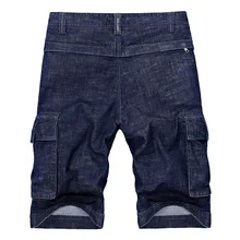 Nianjeep мужские шорты кэжуал джинсы с несколькими карманами на молнии Прямые длинные мужские шорты Карго брендовая одежда плюс размер 40 42 44 шорты мужские