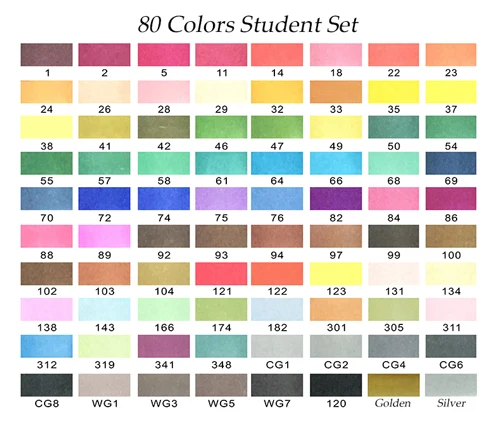 Улучшенный 60/80/218 Цвет маркер для рисования набор алкоголя Эскиз маркер для ручная окраска; школьные канцелярские художник дизайн канцелярских принадлежностей - Цвет: 80 Student Set