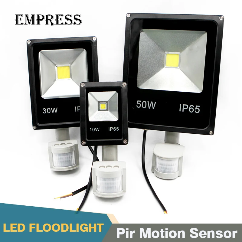

Flood Light Led Lamp 220V ip65 10w 30w 50w LED Infrared Floodlight With Pir Motion Sensor Spotlight Outdoor Led Reflector Garden