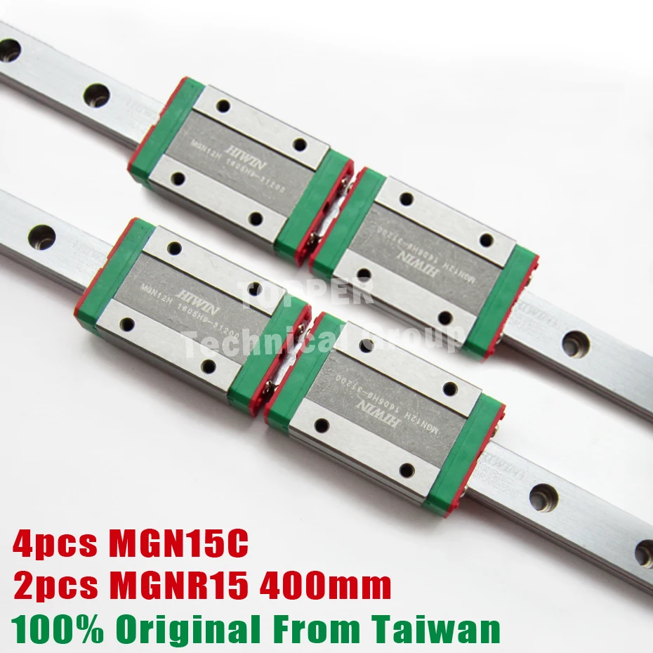 

HIWIN MGN15C slide block with 400mm MGN15 linear motion guide rail for mini CNC parts MGN stainless steel set
