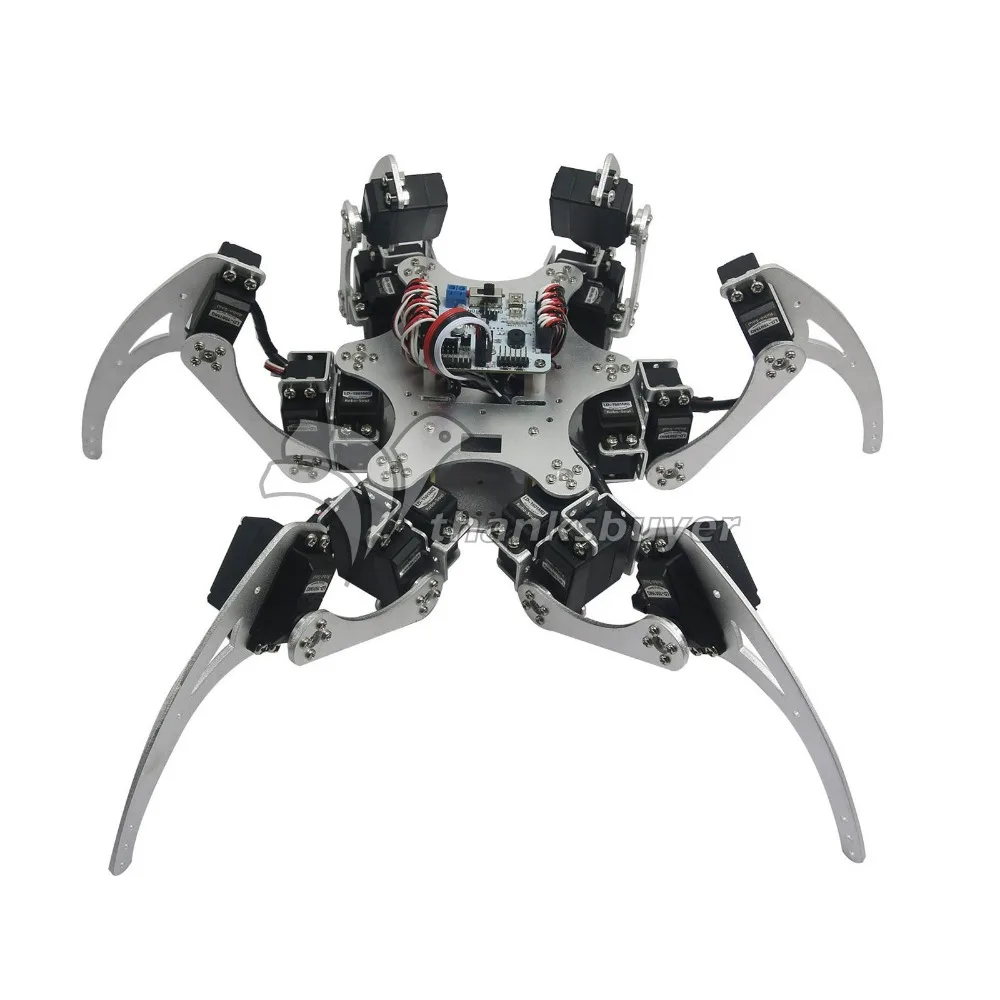 

Controller Full Set MG996R Servos 18DOF Aluminium Hexapod Spider Six Legs Robot Kit