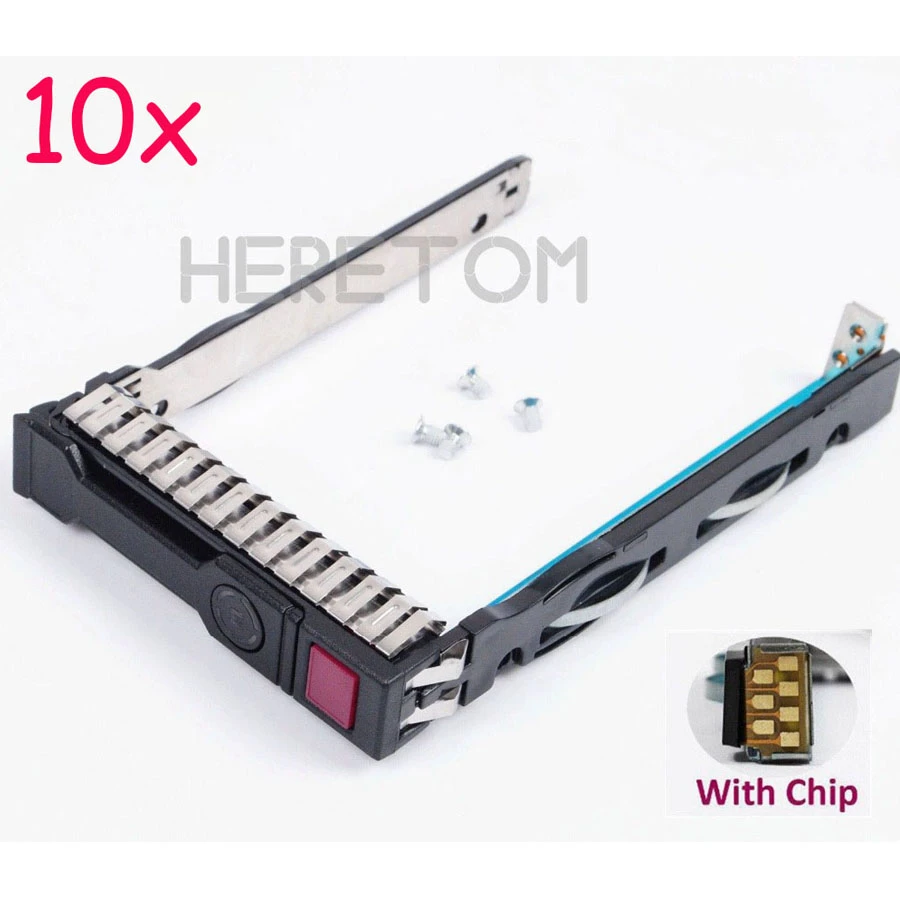 hard disk pouch 10Pcs 2.5" 651687-001 SAS HDD SATA Hard Disk Drive Tray Caddy Sled ProLiant Adapter for DL360 ML310e DL380P Gen8 G8 G9 Server internal hard disk case