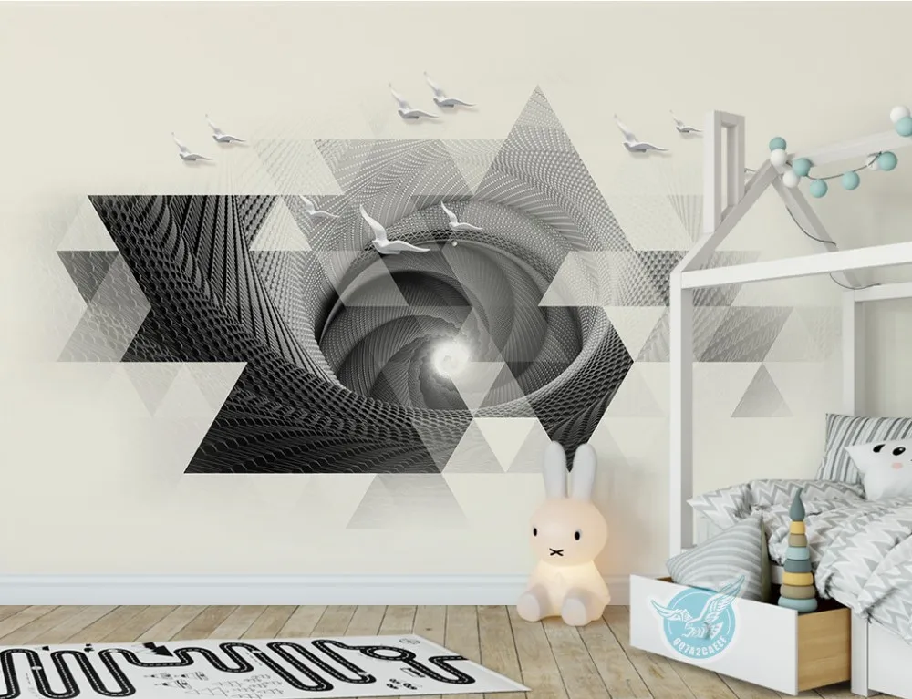 

Free Shipping modern Style Geometry Abstract Custom 3d Wallpaper for Home Decoration Hotel Mural Living Room Wall paper