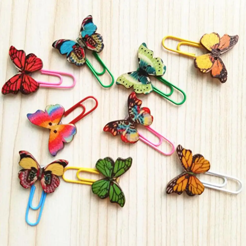 

100Pcs Cute Colorful butterfly Clips Cute Cartoon Little Book Clip Stationery