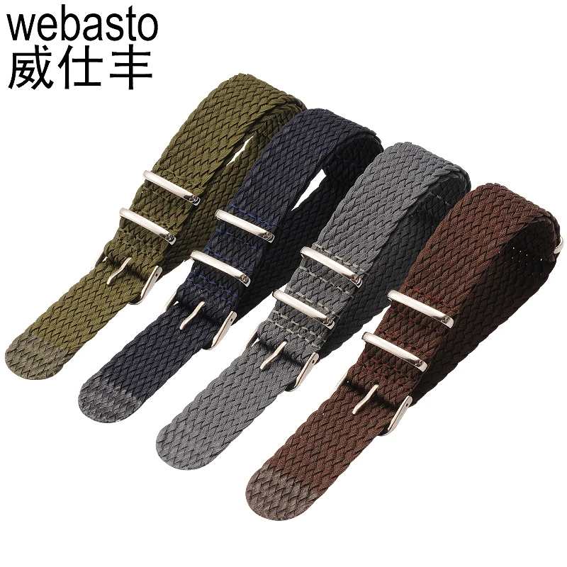 

Webasto Men Watch Band For Rolex Omega Nylon Straps Width 22mm Buckle Watch Strap Watchbands Free Shipping