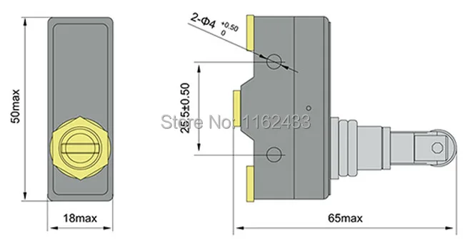 LXW5-11Q2 micro switch drawiing