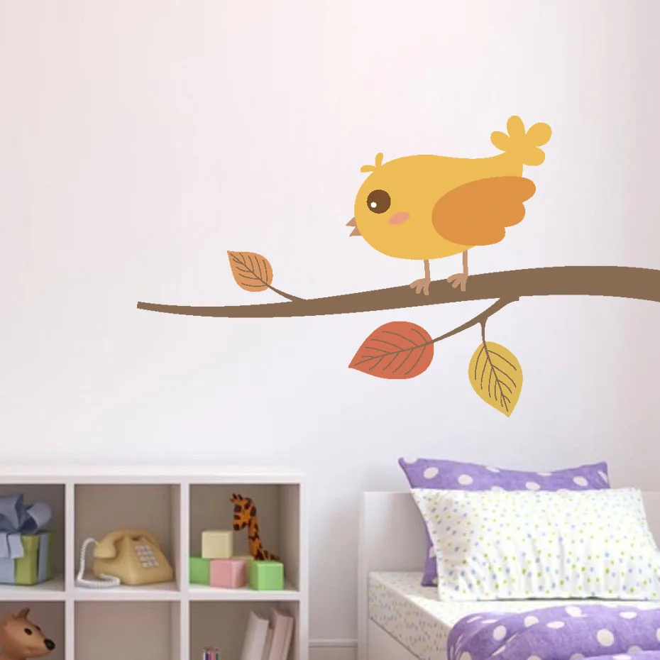 Foxes Bird Bear Cartoon Cute Animals Wall Art Decals For Kids Nursery Bedroom Home Decor Vinyl Wall Sticker Removable Wallpaper (4)