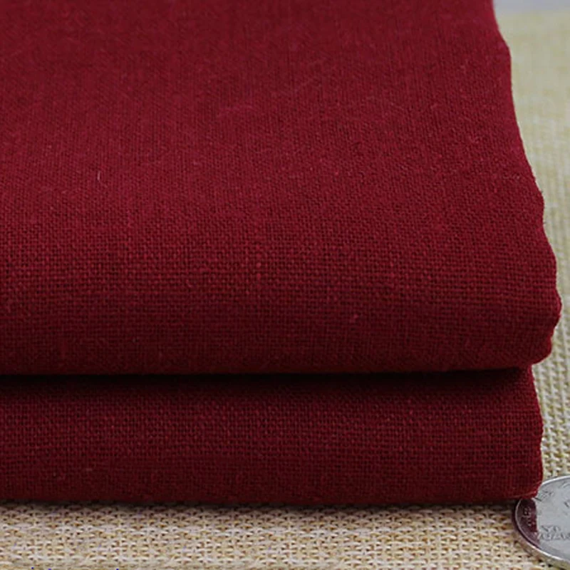 100 см * 140 бордовая ткань для платья юбка Брюки Шитье tissu однотонное хлопковое