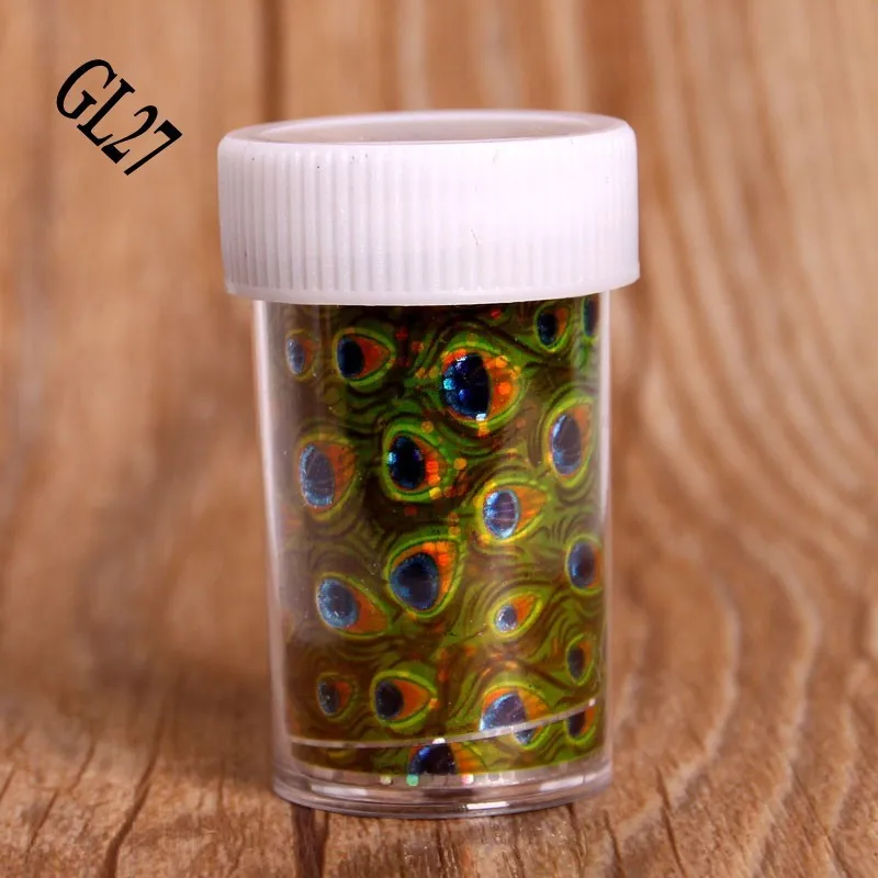 

1PC 100*4cm Holographic Nail Transfer Sticker Peacock Feather Nail Foils Glue Adhesive DIY Stencils Nails Tips Nail Accessory