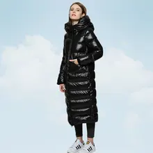 Зимняя женская парка на белом утином пуху, женский пуховик, женское Стеганое пальто, женская теплая водонепроницаемая длинная парка на молнии TY412