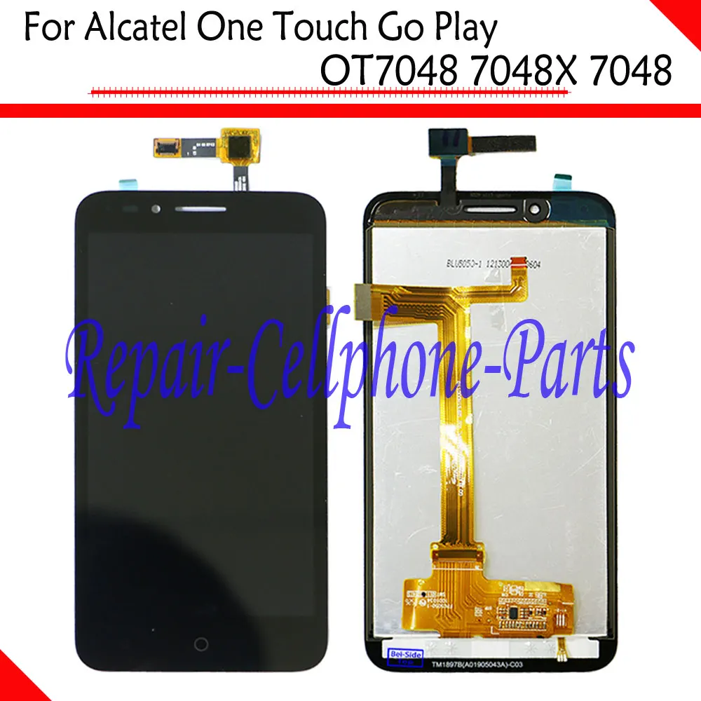 

Black 100% New Full LCD DIsplay + Touch Screen Digitizer Assembly For Alcatel One Touch Go Play LTE 7048X 7048 Free Shipping