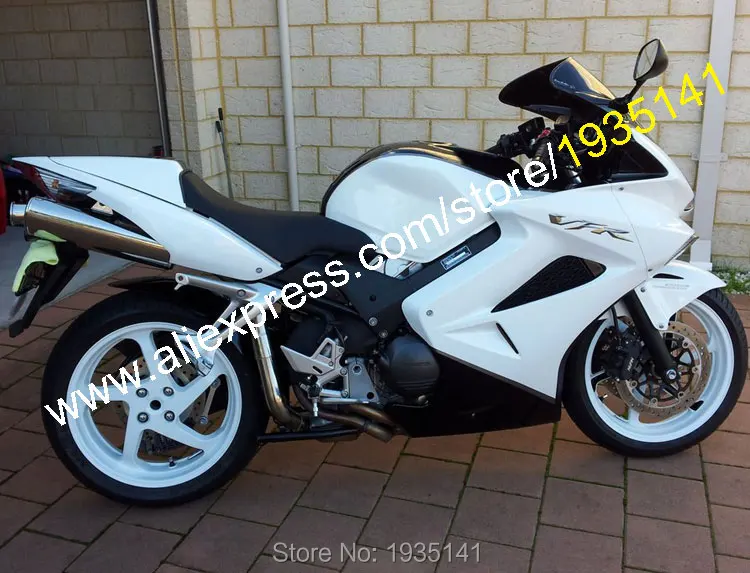 Hot prodej, pro Honda VFR800 Body Kit 2002-2012 VFR 800 02-12 Bílá černá Aftermarket ABS motocyklová kapotáž (vstřikování)