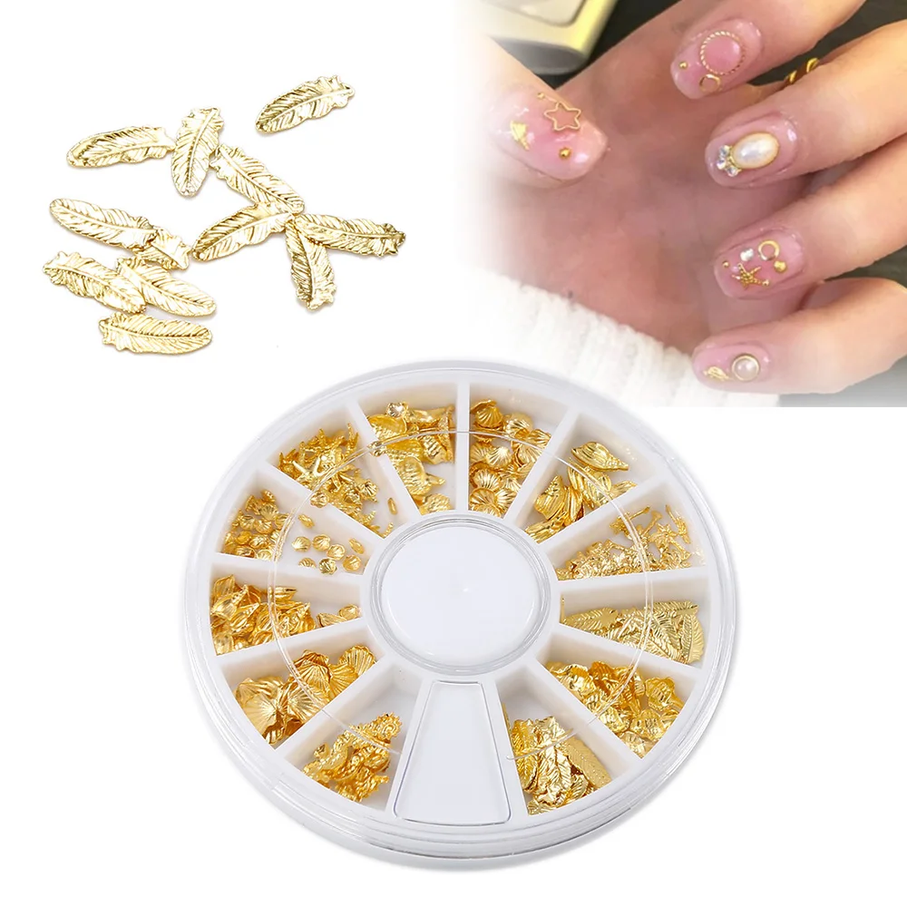 УФ гель 3d-украшения для ногтей шпильки Flashy Morden золото океан серии ногтей салон Морская звезда оболочки в форме раковины смешанные