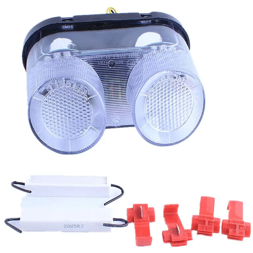 

For Yamaha YZF R1 2000-2001 FZ1 2001 2002 2003 2004 2005 2006 Motorcycle LED Turn Signals Tail Light Integrated Clear
