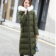 Новинка, зимний женский пуховик, xl-длинный, до колена, толстый пуховик, женский, высокое качество, Лисий мех, размера плюс, верхняя одежда 361