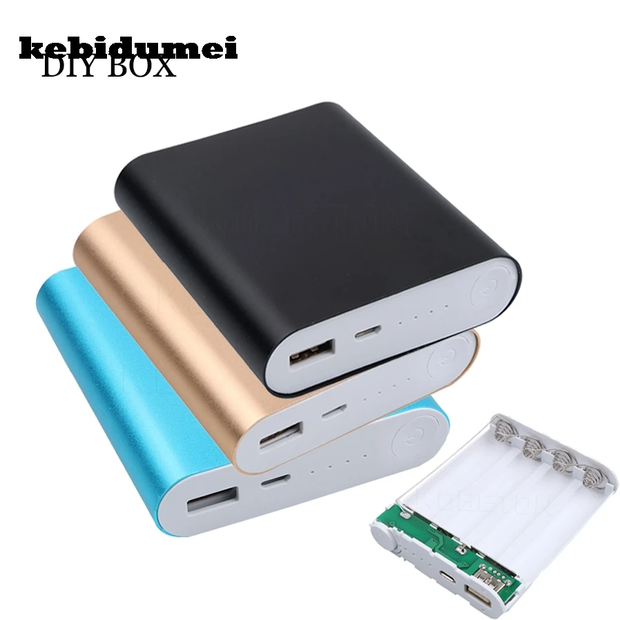 

kebidumei Power bank Kit 4X 18650 Battery Holder Plastic Battery Holder Storage Case Battery Charger DIY Box For MP3/4 Phone