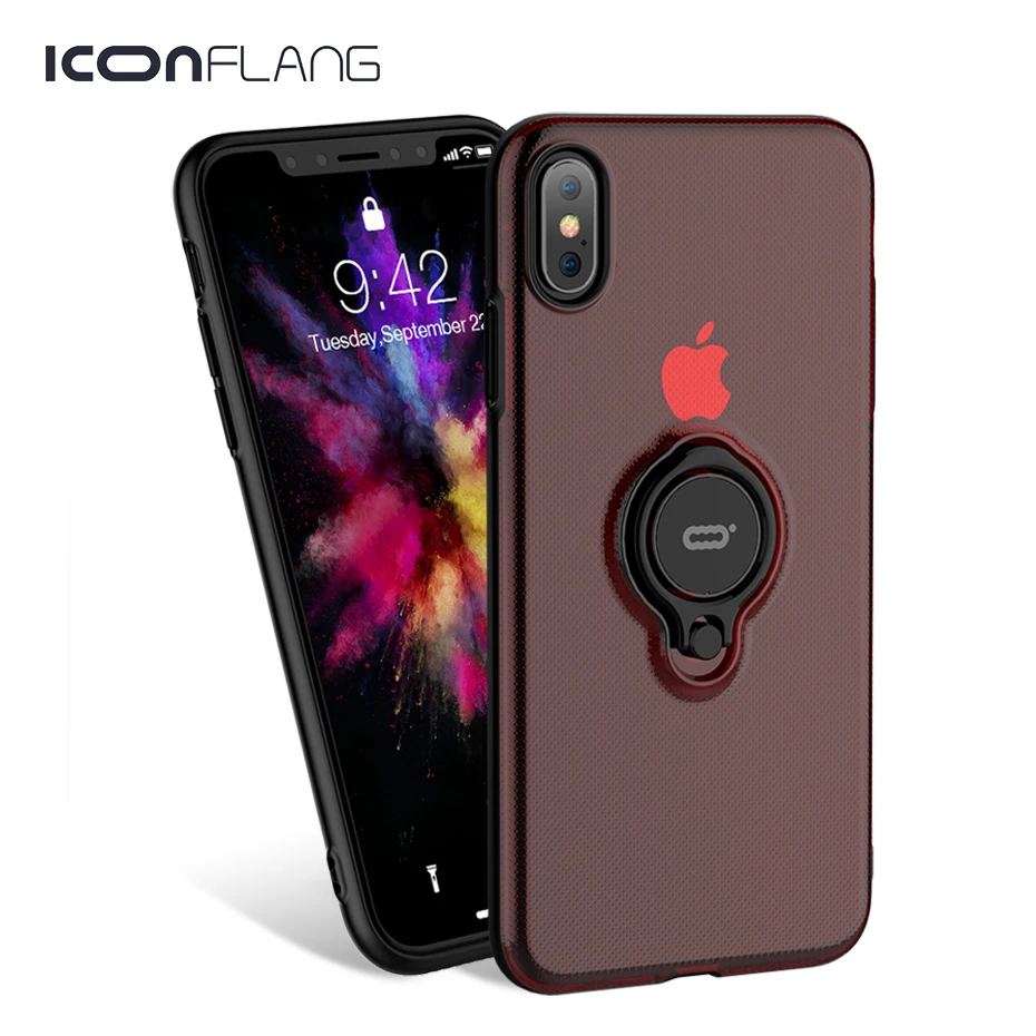 Роскошный Магнитный чехол для iPhone XS Max XR Capinha прозрачное кольцо держатель задняя