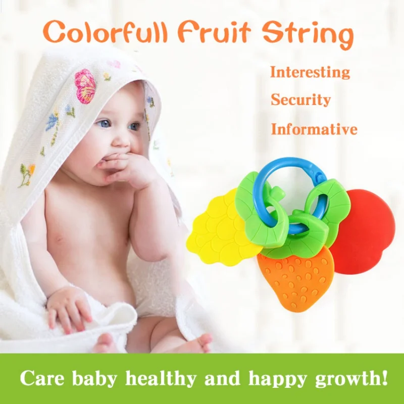1 Set Baby Teether Silicone Fruit Shape Molar font b Toys b font New Baby Dental